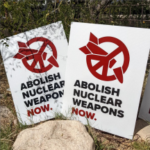 adbolish nuclear weapons yard sign