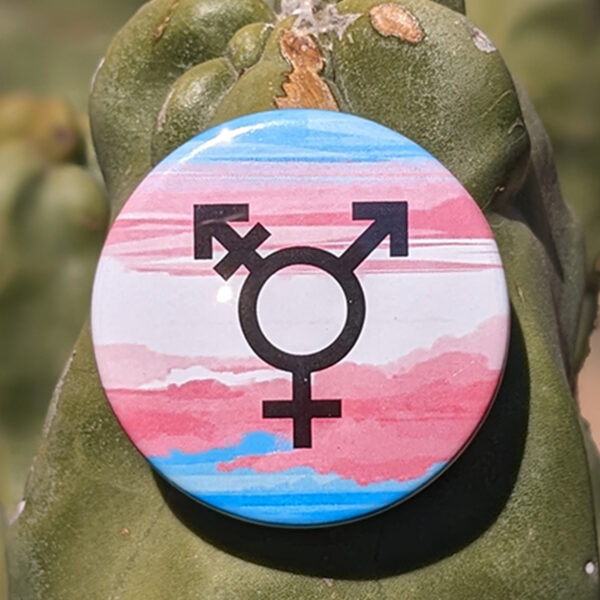 transgender symbol button with watercolor background